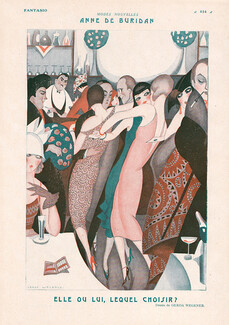 Gerda Wegener 1925 Anne de Buridan Whom to Choose Roaring Twenties Dancer Cabaret