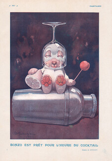 George E. Studdy 1925 Cocktail Caricature Bull-Dog