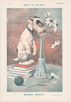 George E. Studdy 1922 Bonzo Low tide Caricature Bulldog