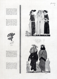 Lucile Evening Gown Embroidery & Premet Velvet Coats 1922