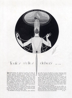 Toutes voiles dehors..., 1922 - Erté Art Deco Style Pearls, Text by M. R.
