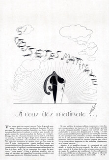 Si vous êtes matinale..., 1922 - Erté Coats Fashion Illustration, Text by M. R.