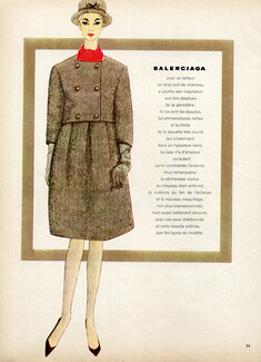 Balenciaga (Couture) 1958 Baschmakoff, Winter Suit