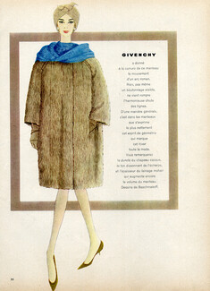 Givenchy 1958 Baschmakoff Coat Fashion Illustration