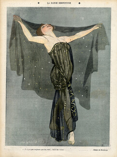 Roubille 1904 The serpentine Dance Dress in transparent veil Dancer