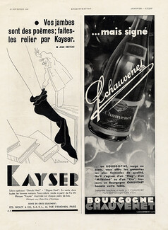Kayser (Hosiery) 1930 Raymond de Lavererie, Text: Jean Cocteau