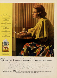Camel 1942 Dorothy Paine, Hattie Carnegie gown