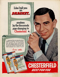 Chesterfield (Cigarettes, Tobacco Smoking) 1954 Jack Webb