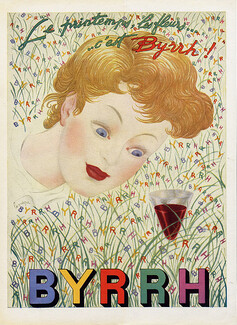 Byrrh 1954 Le Printemps, Les Fleurs, c'est Byrrh... Georges Lepape (L)