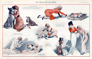 René Préjelan 1913 Beautiful Girls and Dogs