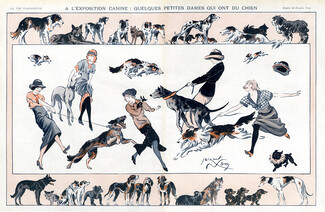 Jacques Nam 1913 Canine Exhibition Dog Sighthound, Greyhound French Bulldog