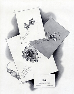 Mauboussin 1941 René Sim Lacaze Flowers Clips