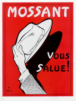 Mossant (Hats) 1954 Hat for Man, René Gruau