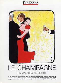 Le Champagne - Un Vin qui a de l'Esprit, 1987 - René Gruau Champain, 3 pages