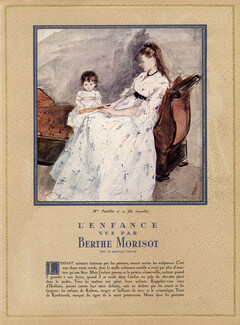 L'Enfance vue par Berthe Morisot, 1941 - Childhood, Portrait Mme Pontillon et sa Fille, Texte par Marcelle Tinayre, 6 pages