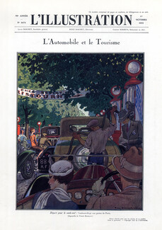 L'Automobile et le Tourisme - Premières Autos, 1932 - Pierre Brissaud Cars, Motorcycles, Texte par Jacques Boulenger, 4 pages