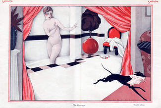 Fabius (Alberto Fabio) Lorenzi 1926 Nude Sighthound, Greyhound Art Deco