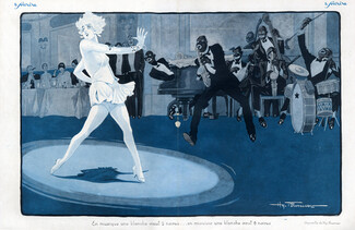 Henry Fournier 1926 Jazz Band, Black Men & White Dancer, Music Hall, Cabaret