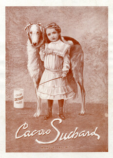 Suchard 1909 Borzoï Sighthound Dog, Little Girl