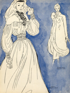 Jeanne Lanvin & Paquin 1948 Facon Marrec Evening Gown
