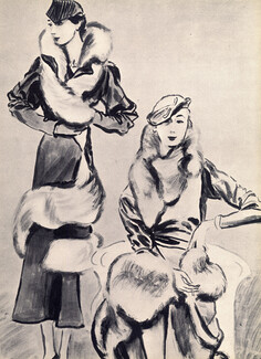 Paquin 1933 Eric Fashion Illustration Fur