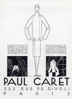 Paul Caret 1927 Fashion Illustration Coat