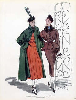 Jeanne Lanvin & Christian Dior 1947 Manteau, Suit, Pierre Louchel