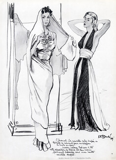 Chanel & Lucien Lelong 1939 Evening Gown René Bouché