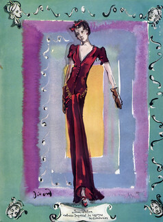 Jean Patou 1938 Christian Berard, Evening Gown
