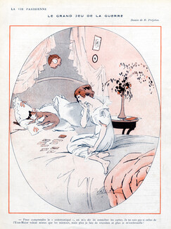 René Préjelan 1915 Girl on her Bed, Cat