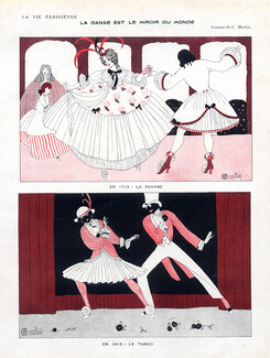 Charles Martin 1913 Dancer 18th Century Costumes La Pavane, Le Tango Black Dancers