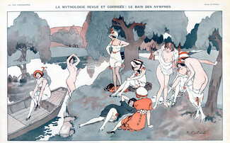 Fabien Fabiano 1913 Le Bain des Nymphes, Nudes, Bathing Beauty