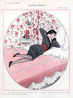 Fabien Fabiano 1913 Attractive Girl, Interior Decoration