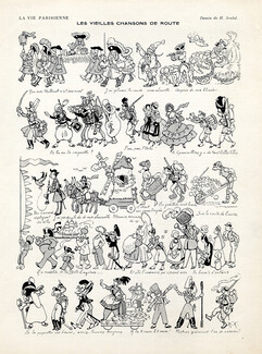 Henri Avelot 1910 Old Road Songs, Comic Strip