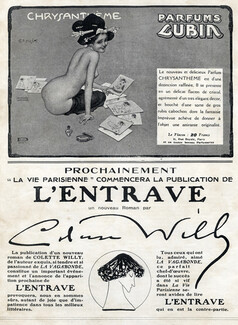 Lubin (Perfumes) 1913 Chrysantheme, Raphael Kirchner, Art Nouveau Style