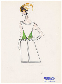 Serge Matta 1960 Original Fashion Drawing N°6