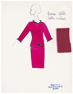 Serge Matta 1960 Original Fashion Drawing N°1