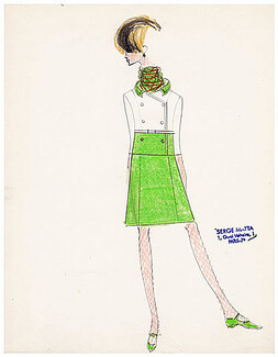 Serge Matta 1960 Original Fashion Drawing N°4