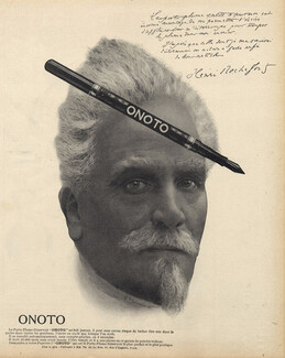 Onoto (Pens) 1908 Henri Rochefort Autograph, Portrait, A.Ehrmann