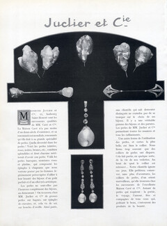 Juclier & Cie, 1924 - Jewels Pearls Earrings, Tiepins