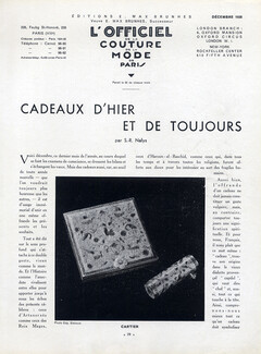 Cadeaux d'hier et de toujours, 1938 - Cartier, Van Cleef & Arpels, Boucheron, Hermès (Scarf), Text by S.-R. Nalys, 4 pages