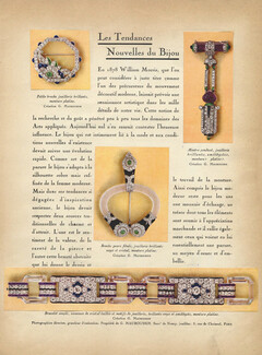 Les Tendances Nouvelles du Bijou, 1926 - Mauboussin Montre Pendant, Brooches Fibule, Bracelet Art Deco