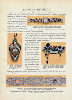 Mauboussin (Jewels) 1926 Watch Regence, Brooch,Pendant, Comb, Art Deco