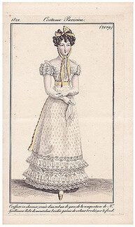 Le Journal des Dames et des Modes 1821 Costume Parisien N°2019
