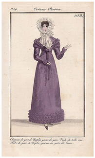 Le Journal des Dames et des Modes 1819 Costume Parisien N°1853