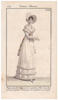 Le Journal des Dames et des Modes 1819 Costume Parisien N°1846