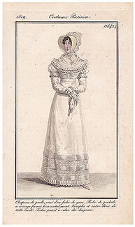 Le Journal des Dames et des Modes 1819 Costume Parisien N°1842