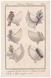 Le Journal des Dames et des Modes 1819 Costume Parisien N°1817 Hats