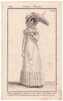 Le Journal des Dames et des Modes 1819 Costume Parisien N°1816