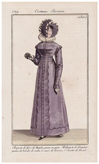 Le Journal des Dames et des Modes 1819 Costume Parisien N°1810